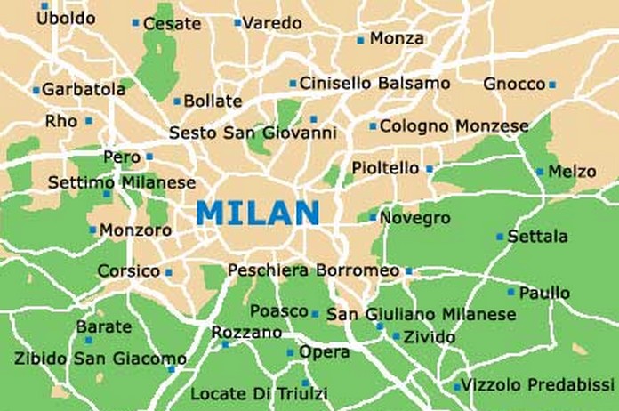 Map Of Milan With Major Places Sights