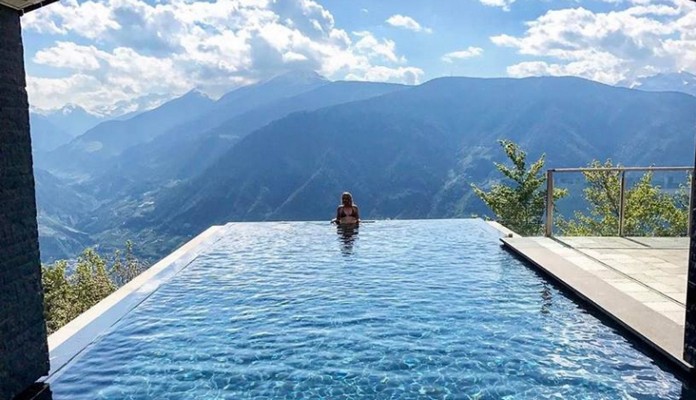 Amazing Sky-high Pool in Dolomites, Italy